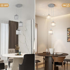 Crystal Pendant Ceiling 3 Light Chrome Kitchen Island