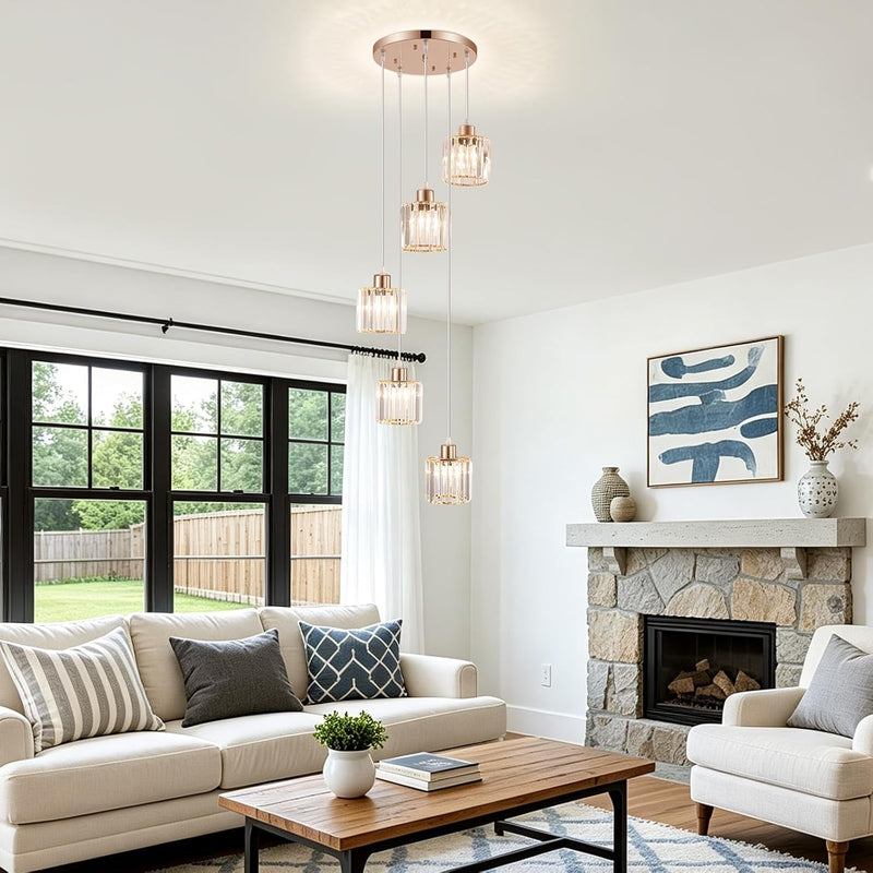 Crystal Pendant Ceiling 3 Light Chrome Kitchen Island