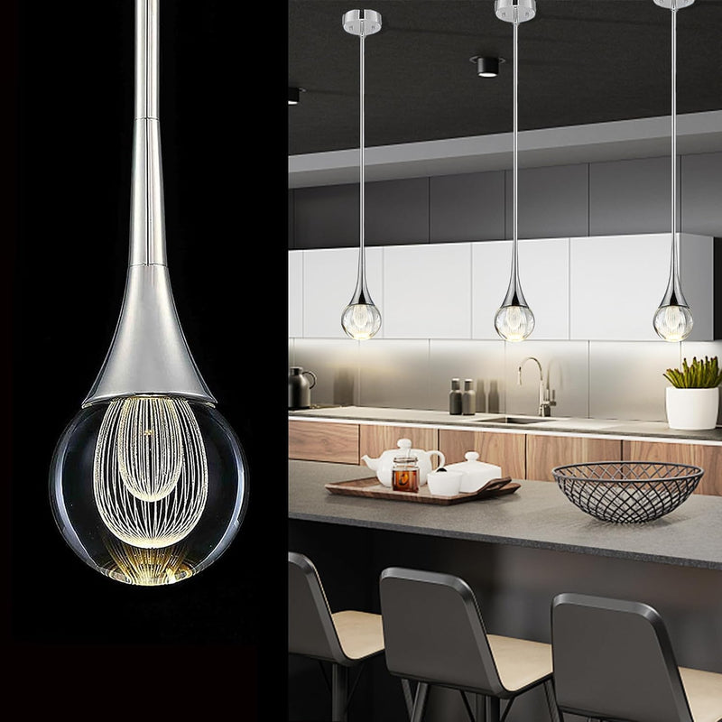 Crystal Pendant Light Elegant LED Chandeliers Ceiling Fixture