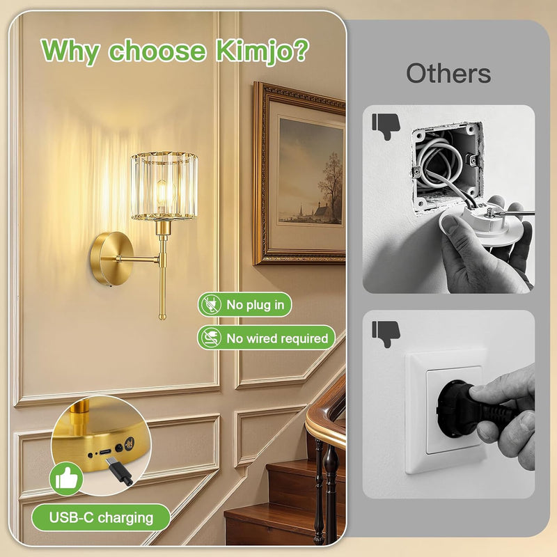 Crystal Rechargeable Wall Lights