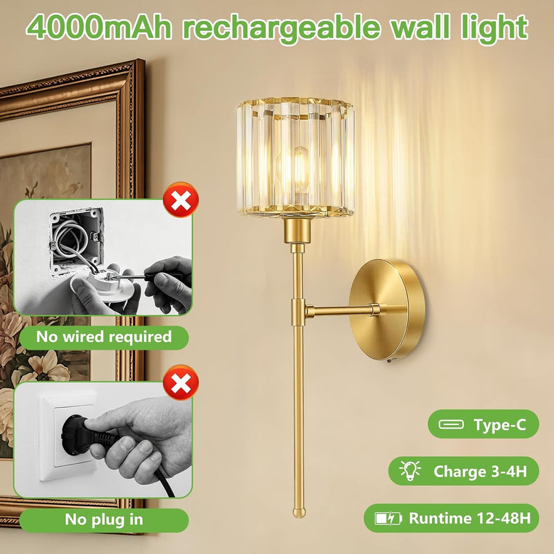 Crystal Rechargeable Wall Lights