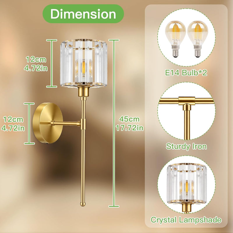 Crystal Rechargeable Wall Lights