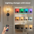 Crystal Rechargeable Wall Sconce Set of Two Battery