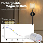 Crystal Rechargeable Wall Sconce Set of Two Battery