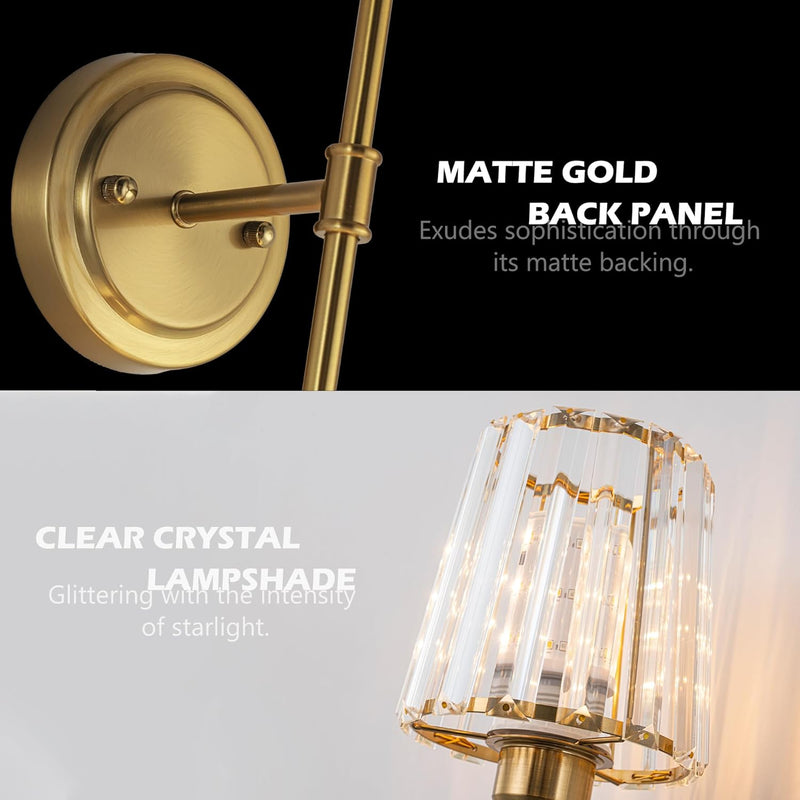 Crystal Rechargeable Wall Sconce Set of Two Battery