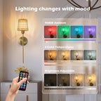 Crystal Rechargeable Wall Sconce Set of Two Battery