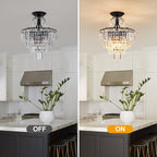 Crystal Round Chandelier Antique Modern Semi Flush Mount
