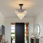 Crystal Round Chandelier Antique Modern Semi Flush Mount