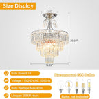 Crystal Round Chandelier Antique Modern Semi Flush Mount