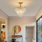 Crystal Round Chandelier Antique Modern Semi Flush Mount