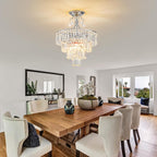 Crystal Round Chandelier Antique Modern Semi Flush Mount