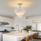 Crystal Round Chandelier Antique Modern Semi Flush Mount