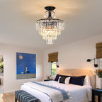 Crystal Round Chandelier Antique Modern Semi Flush Mount