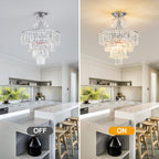 Crystal Round Chandelier Antique Modern Semi Flush Mount