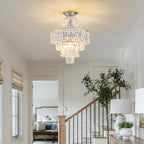 Crystal Round Chandelier Antique Modern Semi Flush Mount