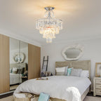 Crystal Round Chandelier Antique Modern Semi Flush Mount
