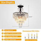 Crystal Round Chandelier Antique Modern Semi Flush Mount