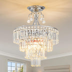 Crystal Round Chandelier Antique Modern Semi Flush Mount