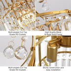 Crystal Round Chandelier Antique Modern Semi Flush Mount