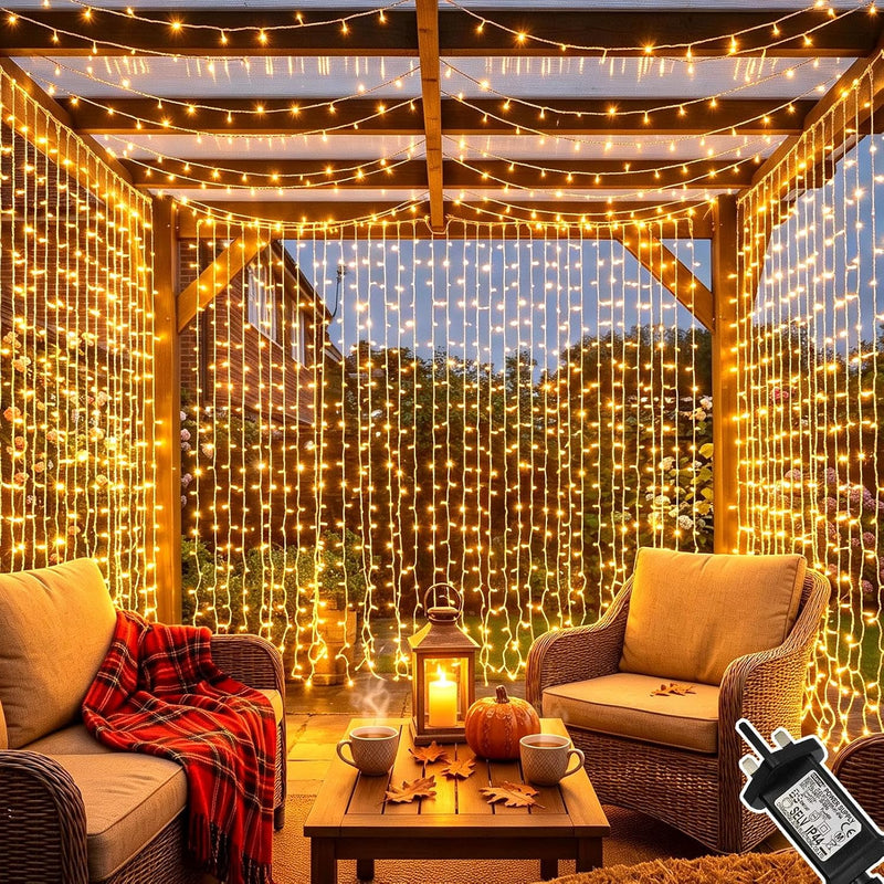Curtain Lights 6m X 3m 600led Fairy Plug (2 Pack)