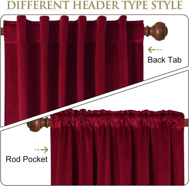 Curtains Velvet Drapes Extra Long Bedroom Room Darkening