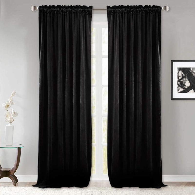 Curtains Velvet Drapes Extra Long Bedroom Room Darkening