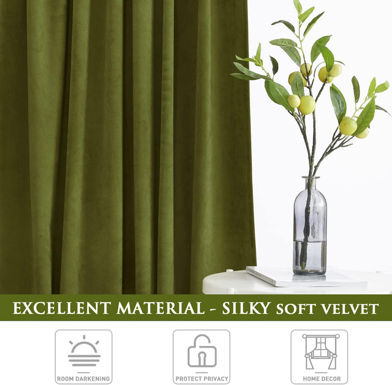 Curtains Velvet Drapes Extra Long Bedroom Room Darkening
