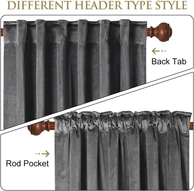 Curtains Velvet Drapes Extra Long Bedroom Room Darkening
