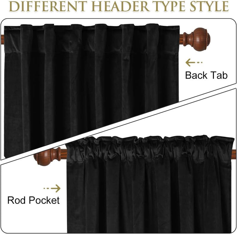 Curtains Velvet Drapes Extra Long Bedroom Room Darkening