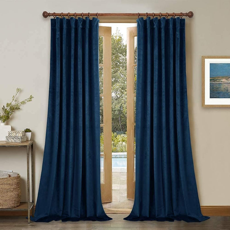 Curtains Velvet Drapes Extra Long Bedroom Room Darkening