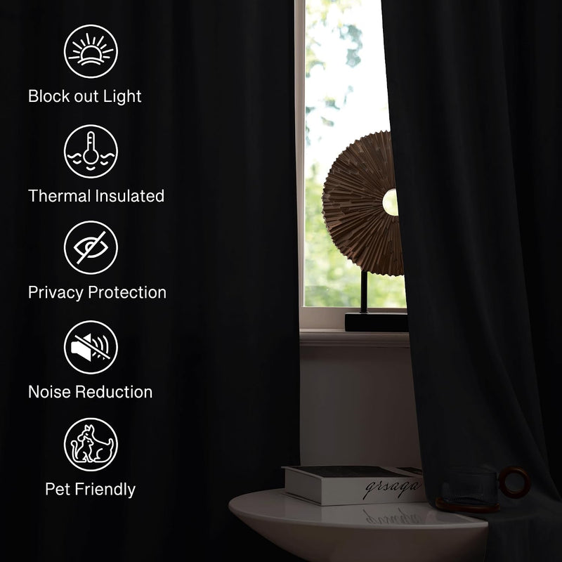 Curtains Velvet Drapes Extra Long Bedroom Room Darkening