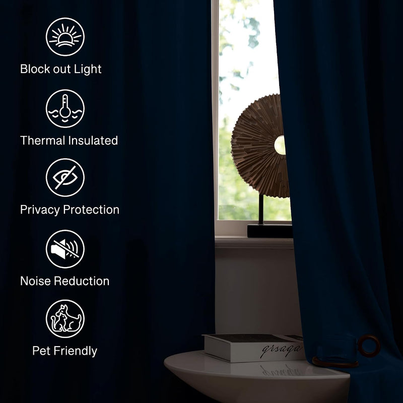 Curtains Velvet Drapes Extra Long Bedroom Room Darkening