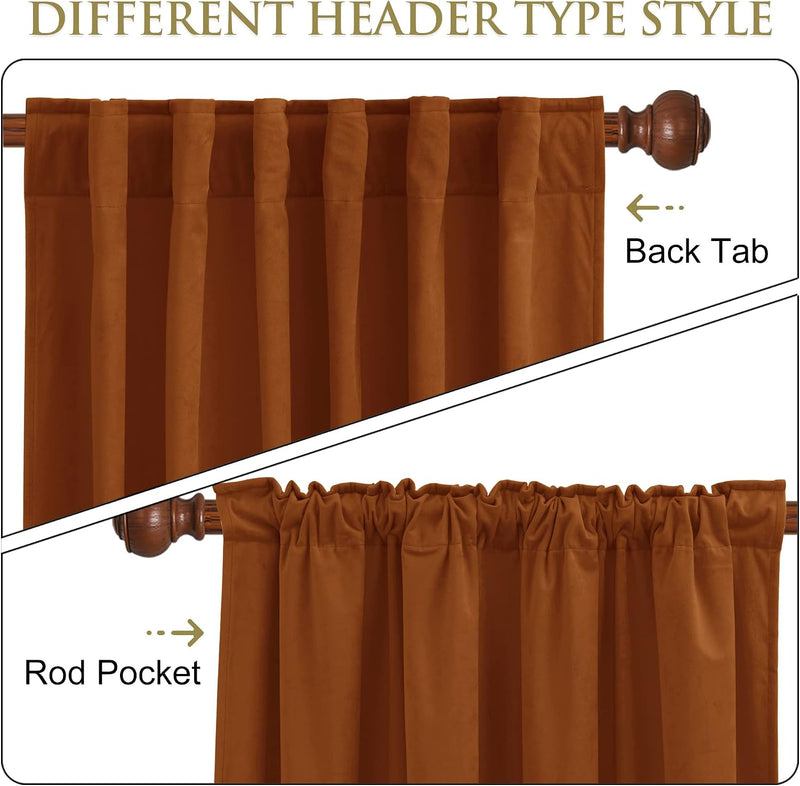 Curtains Velvet Drapes Extra Long Bedroom Room Darkening
