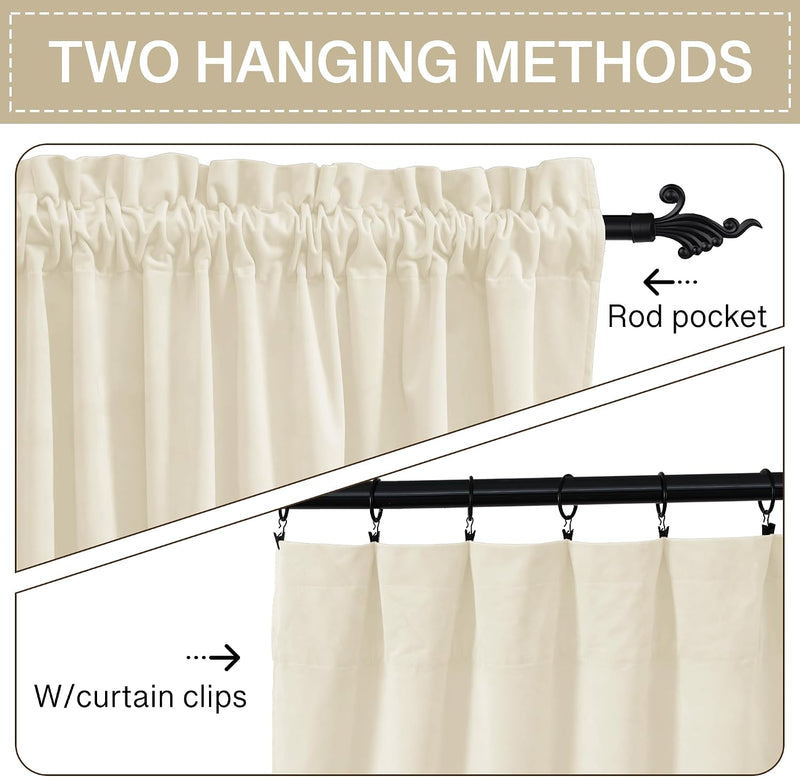 Curtains Velvet Drapes Extra Long Bedroom Room Darkening