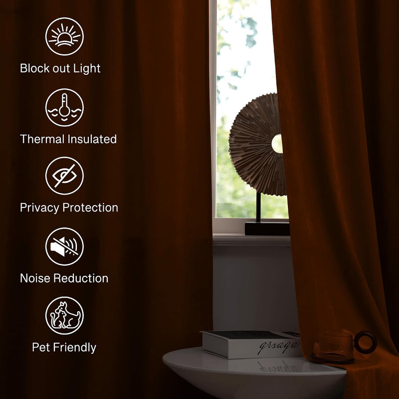 Curtains Velvet Drapes Extra Long Bedroom Room Darkening
