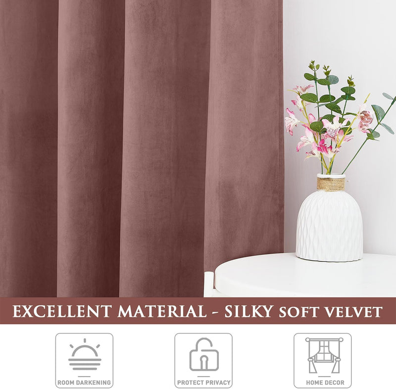 Curtains Velvet Drapes Extra Long Bedroom Room Darkening