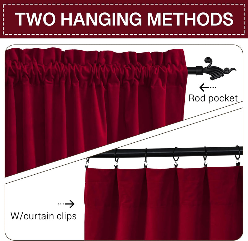 Curtains Velvet Drapes Extra Long Bedroom Room Darkening