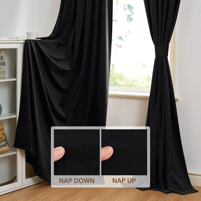 Curtains Velvet Drapes Extra Long Bedroom Room Darkening
