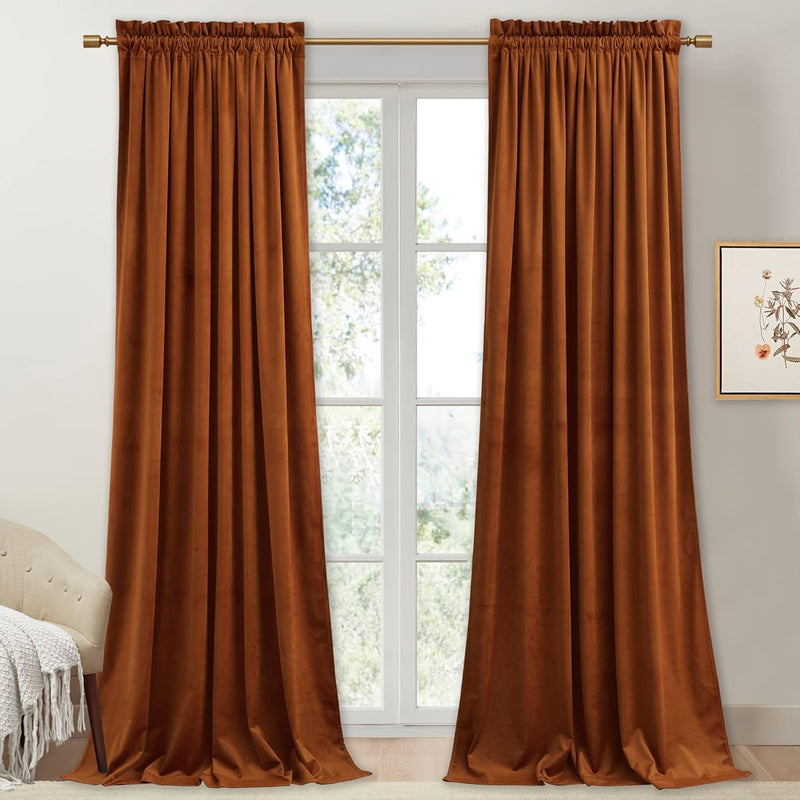 Curtains Velvet Drapes Extra Long Bedroom Room Darkening