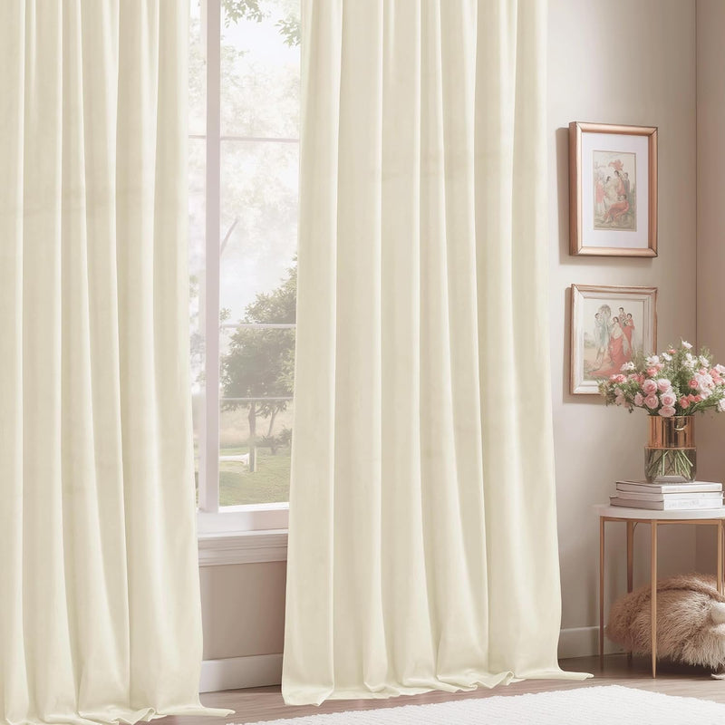 Curtains Velvet Drapes Extra Long Bedroom Room Darkening