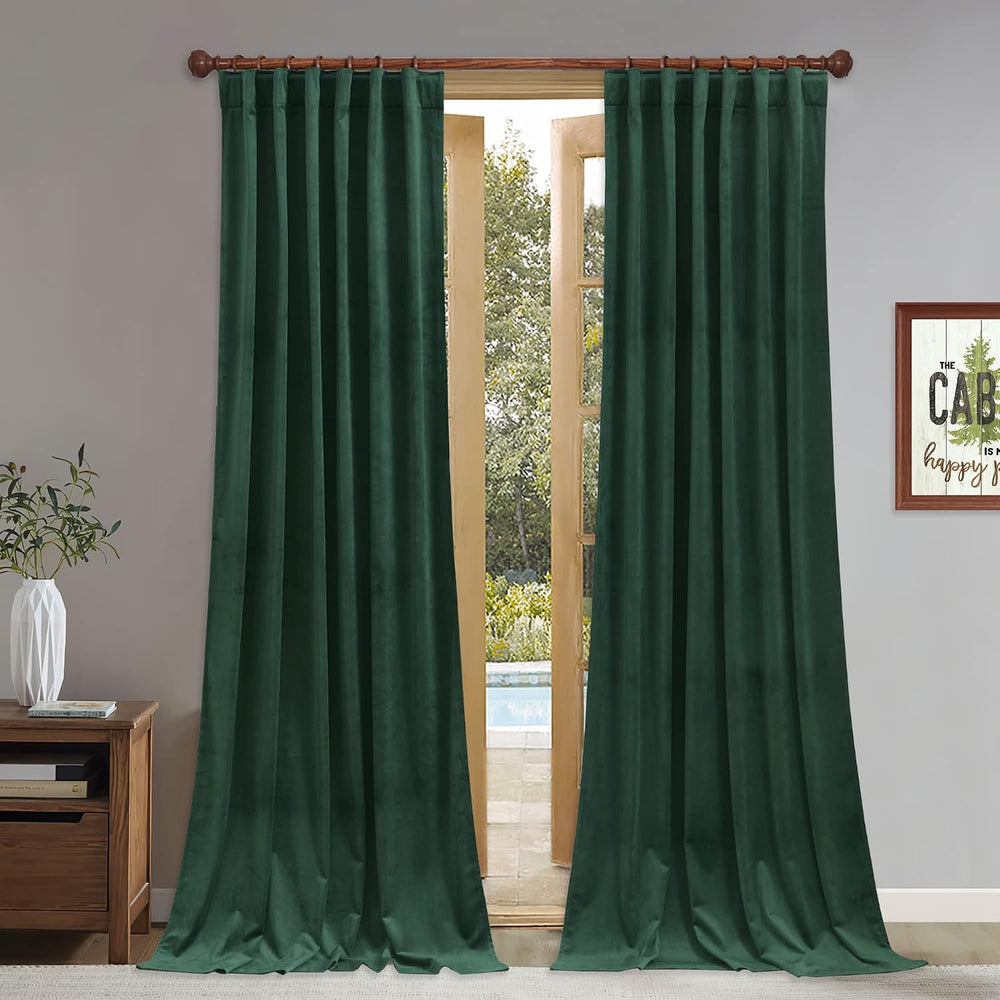 Curtains Velvet Drapes Extra Long Bedroom Room Darkening
