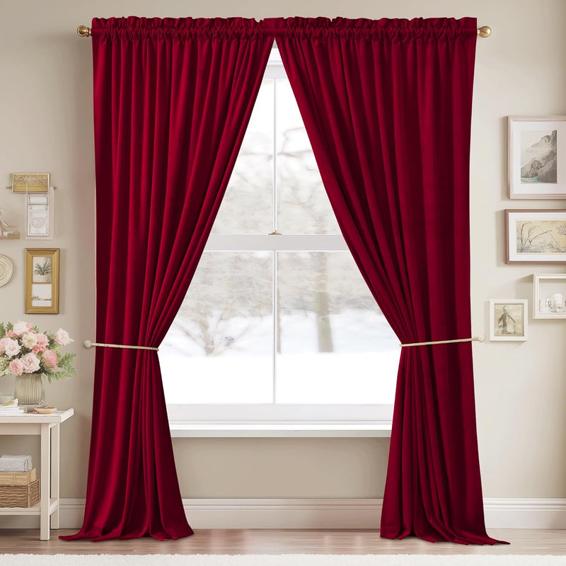 Curtains Velvet Drapes Extra Long Bedroom Room Darkening