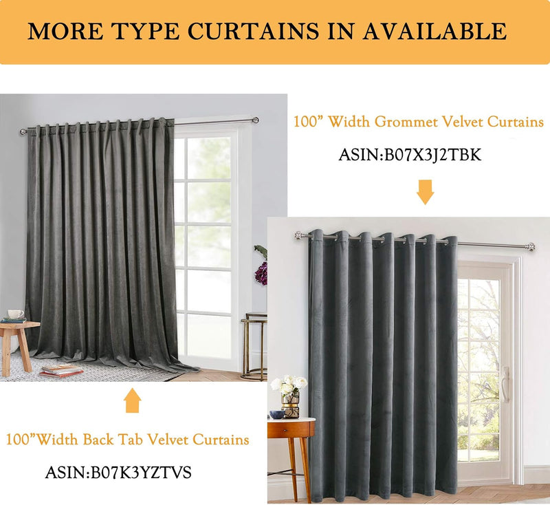 Curtains Velvet Drapes Extra Long Bedroom Room Darkening