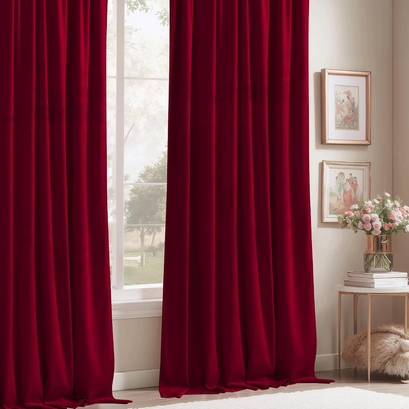 Curtains Velvet Drapes Extra Long Bedroom Room Darkening