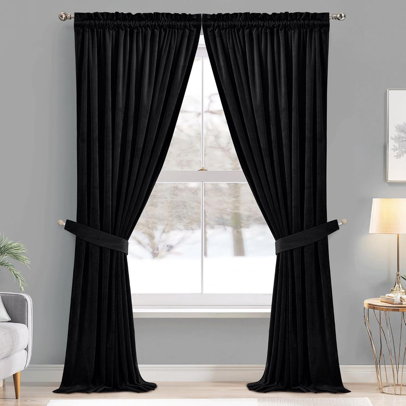 Curtains Velvet Drapes Extra Long Bedroom Room Darkening