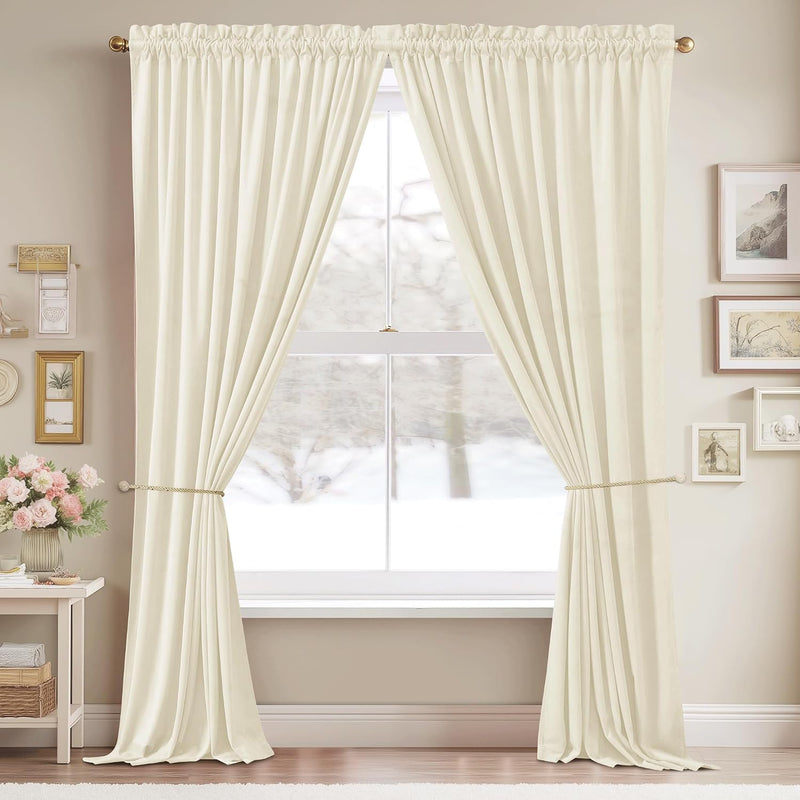 Curtains Velvet Drapes Extra Long Bedroom Room Darkening
