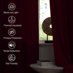 Curtains Velvet Drapes Extra Long Bedroom Room Darkening
