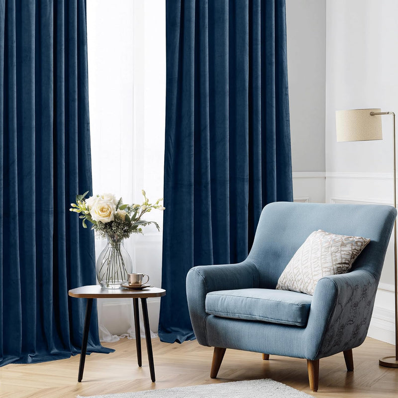 Curtains Velvet Drapes Extra Long Bedroom Room Darkening