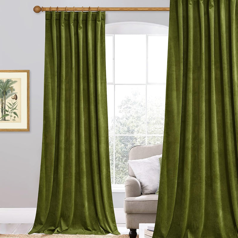 Curtains Velvet Drapes Extra Long Bedroom Room Darkening