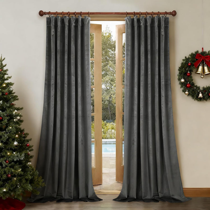 Curtains Velvet Drapes Extra Long Bedroom Room Darkening